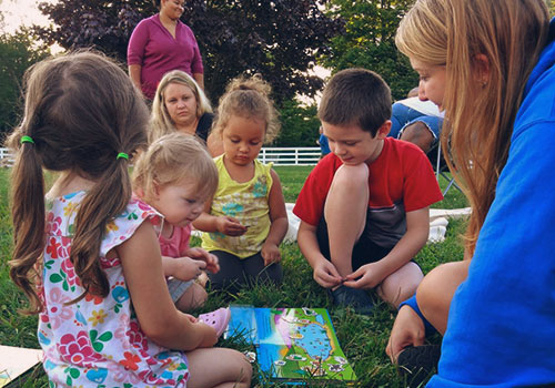 Barnyard Bedtime Stories at our real working Dairy Farm in Westbrook, Maine.